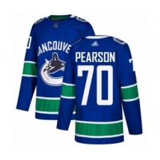 Men's Vancouver Canucks #70 Tanner Pearson Authentic Blue Home Hockey Jersey
