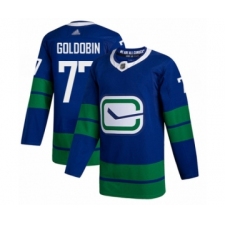 Youth Vancouver Canucks #77 Nikolay Goldobin Authentic Royal Blue Alternate Hockey Jersey