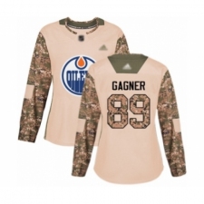 Women's Edmonton Oilers #89 Sam Gagner Authentic Camo Veterans Day Practice Hockey Jersey