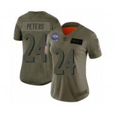 Women's Baltimore Ravens #24 Marcus Peters Limited Camo 2019 Salute to Service Football Jersey