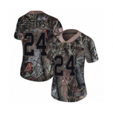 Women's Baltimore Ravens #24 Marcus Peters Limited Camo Rush Realtree Football Jersey