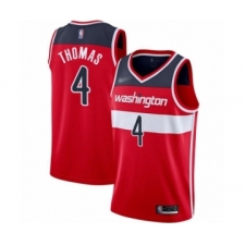 Men's Washington Wizards #4 Isaiah Thomas Authentic Red Basketball Jersey - Icon Edition