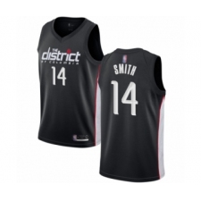 Men's Washington Wizards #14 Ish Smith Authentic Black Basketball Jersey - City Edition