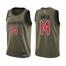 Men's Washington Wizards #14 Ish Smith Swingman Green Salute to Service Basketball Jersey