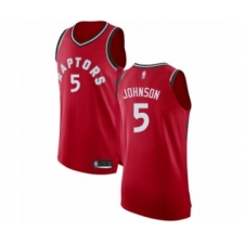 Men's Toronto Raptors #5 Stanley Johnson Authentic Red Basketball Jersey - Icon Edition
