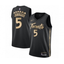 Men's Toronto Raptors #5 Stanley Johnson Swingman Black Basketball Jersey - 2019 20 City Edition