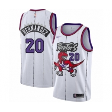 Men's Toronto Raptors #20 Dewan Hernandez Authentic White Hardwood Classics Basketball Jersey