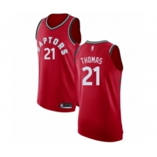 Men's Toronto Raptors #21 Matt Thomas Authentic Red Basketball Jersey - Icon Edition