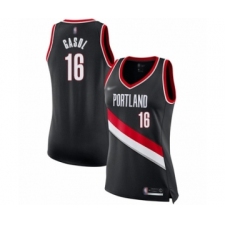 Women's Portland Trail Blazers #16 Pau Gasol Swingman Black Basketball Jersey - Icon Edition