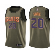Men's Phoenix Suns #20 Dario Saric Swingman Green Salute to Service Basketball Jersey