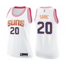 Women's Phoenix Suns #20 Dario Saric Swingman White Pink Fashion Basketball Jersey