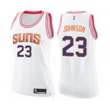 Women's Phoenix Suns #23 Cameron Johnson Swingman White Pink Fashion Basketball Jersey