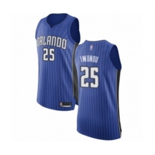 Men's Orlando Magic #25 Wes Iwundu Authentic Royal Blue Basketball Jersey - Icon Edition