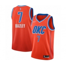Men's Oklahoma City Thunder #7 Darius Bazley Authentic Orange Finished Basketball Jersey - Statement Edition