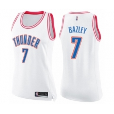 Women's Oklahoma City Thunder #7 Darius Bazley Swingman White Pink Fashion Basketball Jersey