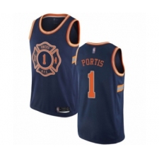 Women's New York Knicks #1 Bobby Portis Swingman Navy Blue Basketball Jersey - City Edition