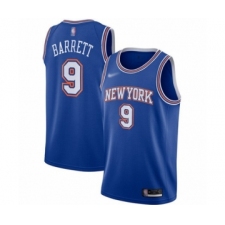 Men's New York Knicks #9 RJ Barrett Authentic Blue Basketball Jersey - Statement Edition