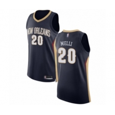 Men's New Orleans Pelicans #20 Nicolo Melli Authentic Navy Blue Basketball Jersey - Icon Edition