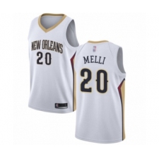 Men's New Orleans Pelicans #20 Nicolo Melli Authentic White Basketball Jersey - Association Edition