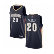 Women's New Orleans Pelicans #20 Nicolo Melli Swingman Navy Blue Basketball Jersey - Icon Edition