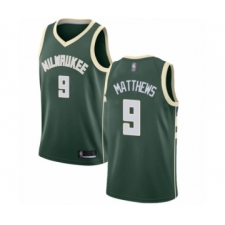 Youth Milwaukee Bucks #9 Wesley Matthews Swingman Green Basketball Jersey - Icon Edition