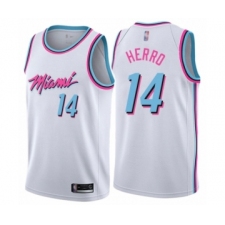 Men's Miami Heat #14 Tyler Herro Authentic White Basketball Jersey - City Edition