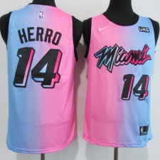 Men's Miami Heat #14 Tyler Herro Pink-Blue Swingman Basketball Jersey