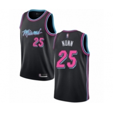 Men's Miami Heat #25 Kendrick Nunn Authentic Black Basketball Jersey - City Edition