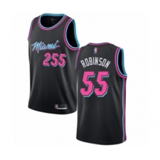 Men's Miami Heat #55 Duncan Robinson Authentic Black Basketball Jersey - City Edition