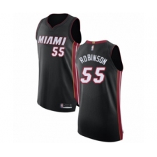 Men's Miami Heat #55 Duncan Robinson Authentic Black Basketball Jersey - Icon Edition