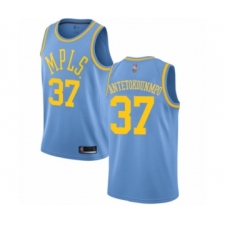 Men's Los Angeles Lakers #37 Kostas Antetokounmpo Authentic Blue Hardwood Classics Basketball Jersey