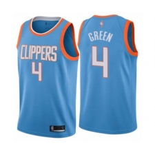Men's Los Angeles Clippers #4 JaMychal Green Authentic Blue Basketball Jersey - City Edition