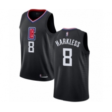 Men's Los Angeles Clippers #8 Moe Harkless Authentic Black Basketball Jersey Statement Edition
