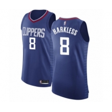 Men's Los Angeles Clippers #8 Moe Harkless Authentic Blue Basketball Jersey - Icon Edition