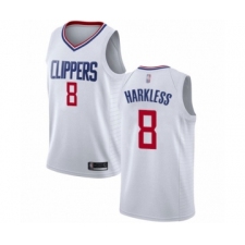 Men's Los Angeles Clippers #8 Moe Harkless Authentic White Basketball Jersey - Association Edition