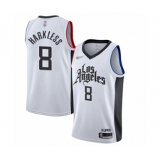 Youth Los Angeles Clippers #8 Moe Harkless Swingman White Basketball Jersey - 2019 20 City Edition