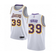 Men's Los Angeles Lakers #39 Dwight Howard Authentic White Basketball Jersey - Association Edition