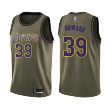 Youth Los Angeles Lakers #39 Dwight Howard Swingman Green Salute to Service Basketball Jersey