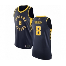 Men's Indiana Pacers #8 Justin Holiday Authentic Navy Blue Basketball Jersey - Icon Edition