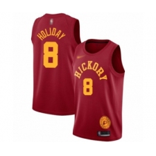 Men's Indiana Pacers #8 Justin Holiday Authentic Red Hardwood Classics Basketball Jersey