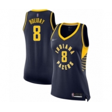 Women's Indiana Pacers #8 Justin Holiday Swingman Navy Blue Basketball Jersey - Icon Edition