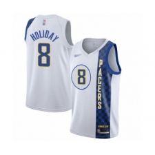 Women's Indiana Pacers #8 Justin Holiday Swingman White Basketball Jersey - 2019 20 City Edition