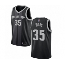 Men's Detroit Pistons #35 Christian Wood Authentic Black Basketball Jersey - City Edition