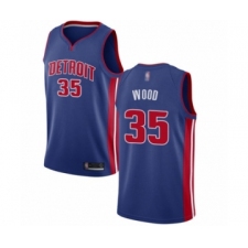 Women's Detroit Pistons #35 Christian Wood Authentic Royal Blue Basketball Jersey - Icon Edition