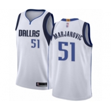 Women's Dallas Mavericks #51 Boban Marjanovic Authentic White Basketball Jersey - Association Edition