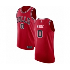 Men's Chicago Bulls #0 Coby White Authentic Red Basketball Jersey - Icon Edition