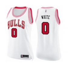 Women's Chicago Bulls #0 Coby White Swingman White Pink Fashion Basketball Jersey
