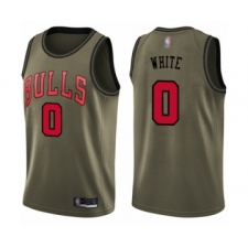 Youth Chicago Bulls #0 Coby White Swingman Green Salute to Service Basketball Jersey