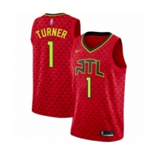 Men's Atlanta Hawks #1 Evan Turner Authentic Red Basketball Jersey Statement Edition