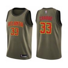 Men's Atlanta Hawks #33 Allen Crabbe Swingman Green Salute to Service Basketball Jersey